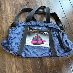 Fuel Sport Carryall Blue Camo Duffel Bag Yoga Mat Harness Gym Travel Bag NEW